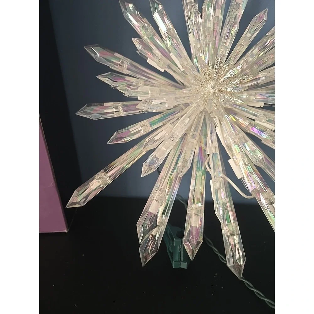 GE Decorator's Best 50 Light Starburst Crystal Star Tree Top 13.5